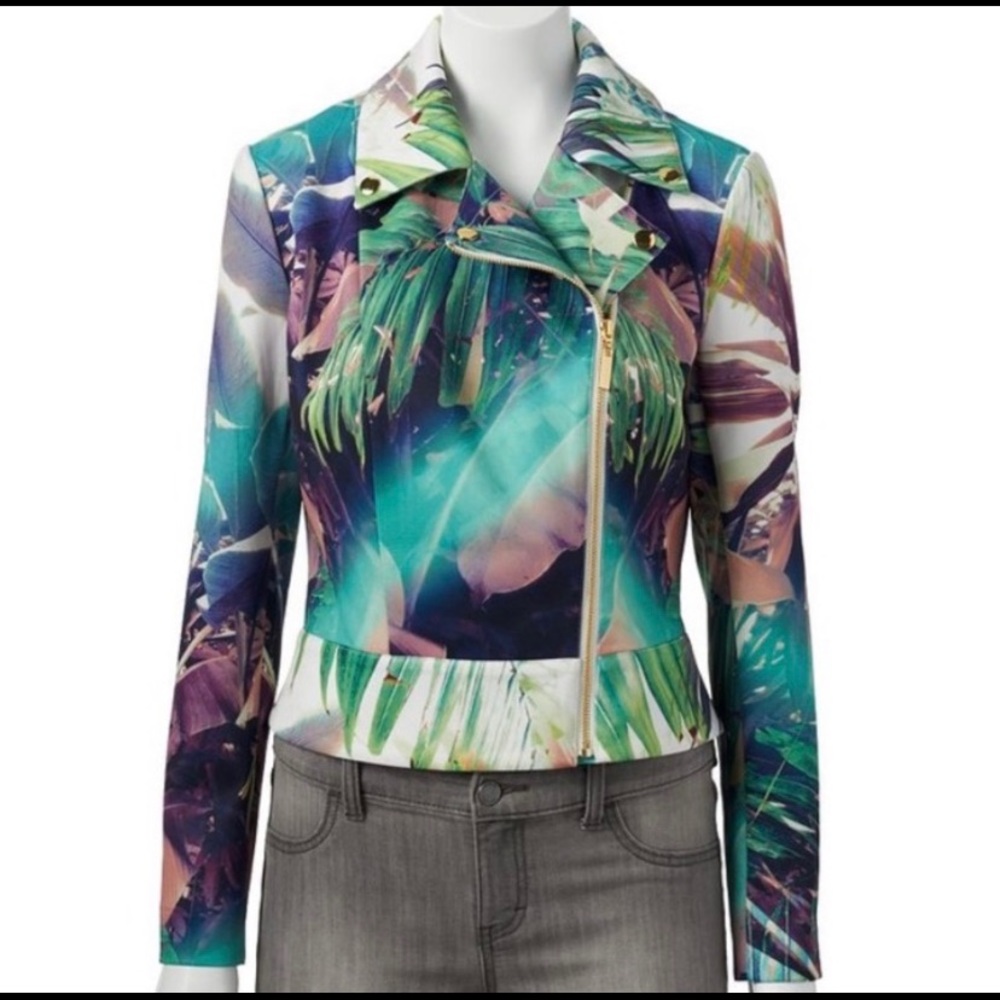 Tropical Floral Print Jacket